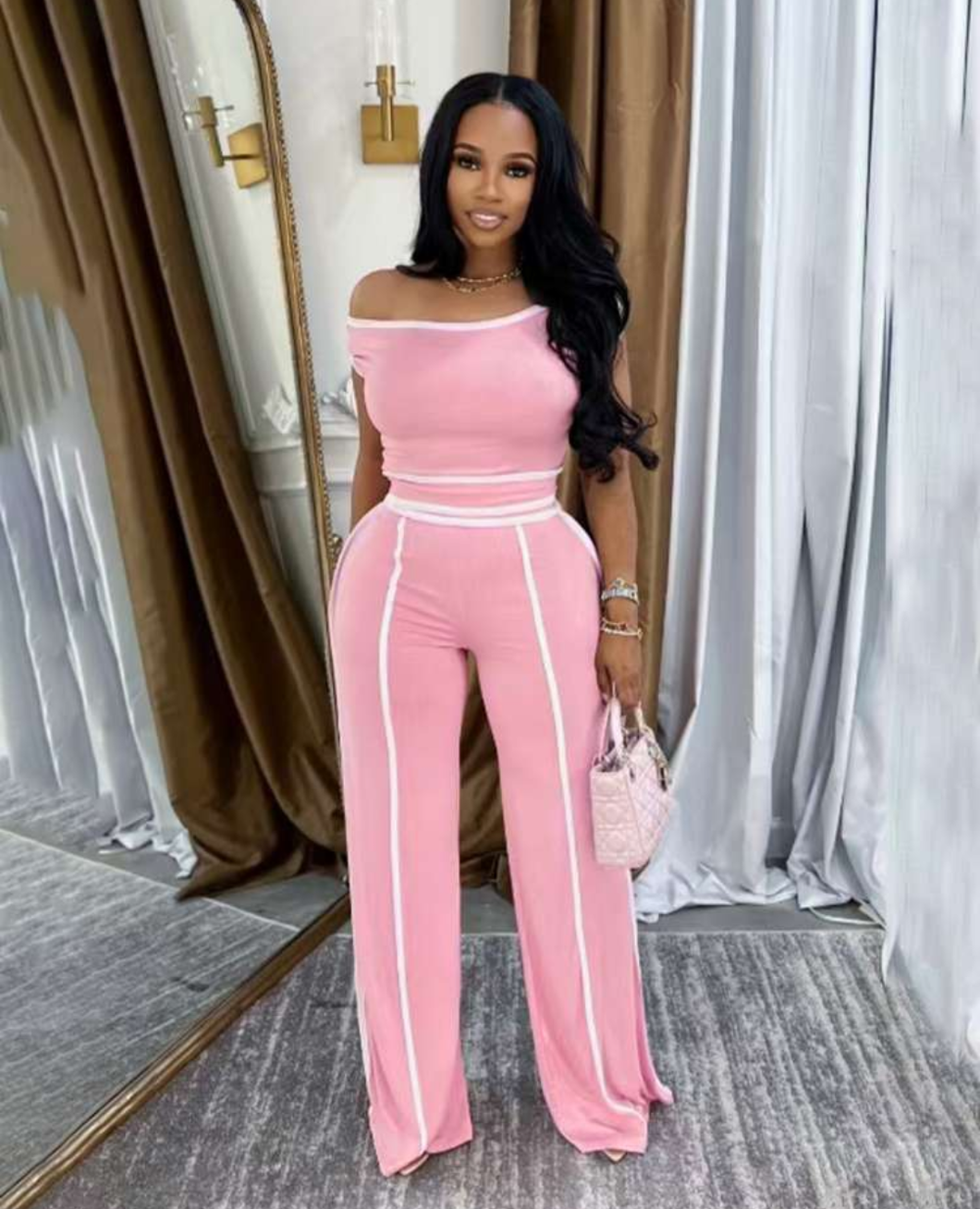 JOYE OFF SHOULDER PANTS SET