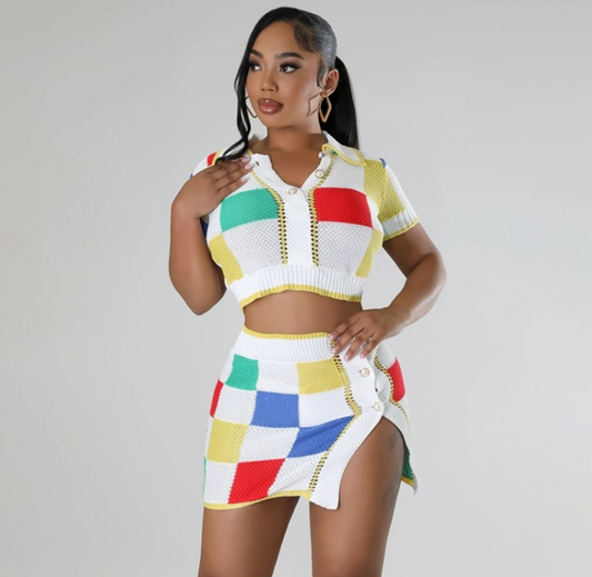 JOYE SQUARE CROPPED SKIRT SET