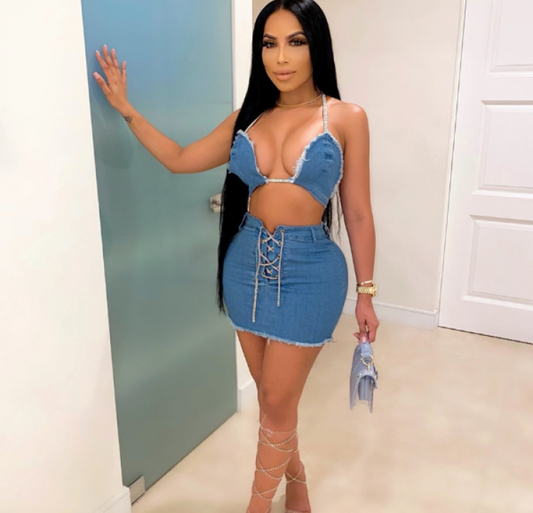 JOYE DENIM SKIRT SET