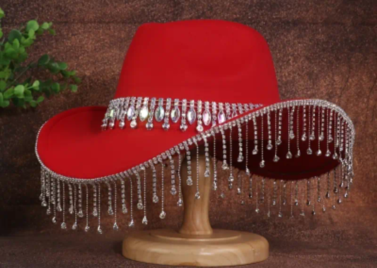 JOYE RHINESTONE FEDORA HAT