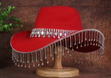 Load image into Gallery viewer, JOYE RHINESTONE FEDORA HAT
