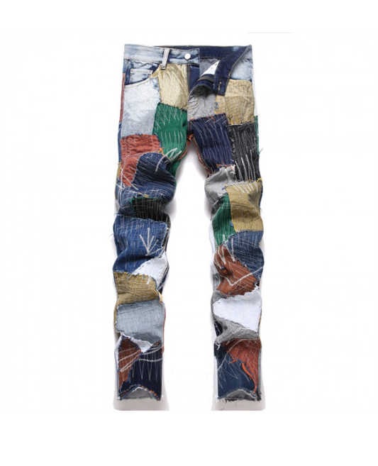 JOYE MEN PATCHWORK JEANS