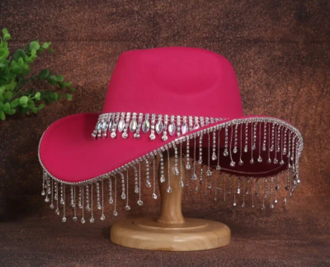 JOYE RHINESTONE FEDORA HAT