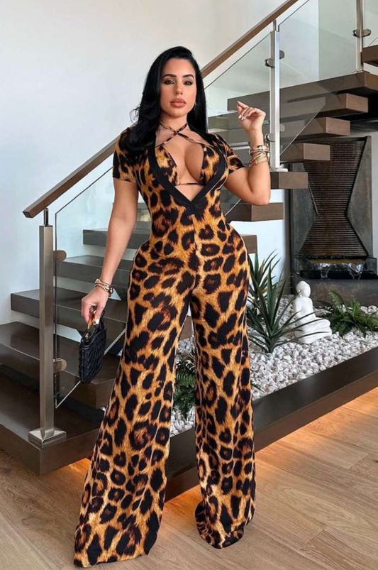 LEOPARD WIDE LEG JUMPSUIT