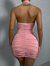 Load image into Gallery viewer, JOYE HALTER FITTED DRESS
