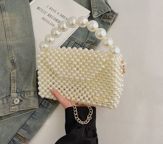 JOYE EXQUISITE FAUX PEARL CHAIN HANDBAG