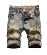 JOYE MEN RIPPED DENIM SHORTS