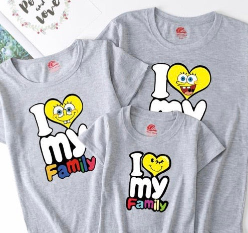 CARTOON DESIGN TSHIRTS FOR WHOLE FAMILY