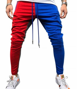 COLOR BLOCK POCKETS DRAWSTRING SLIM FIT TRACK PANTS