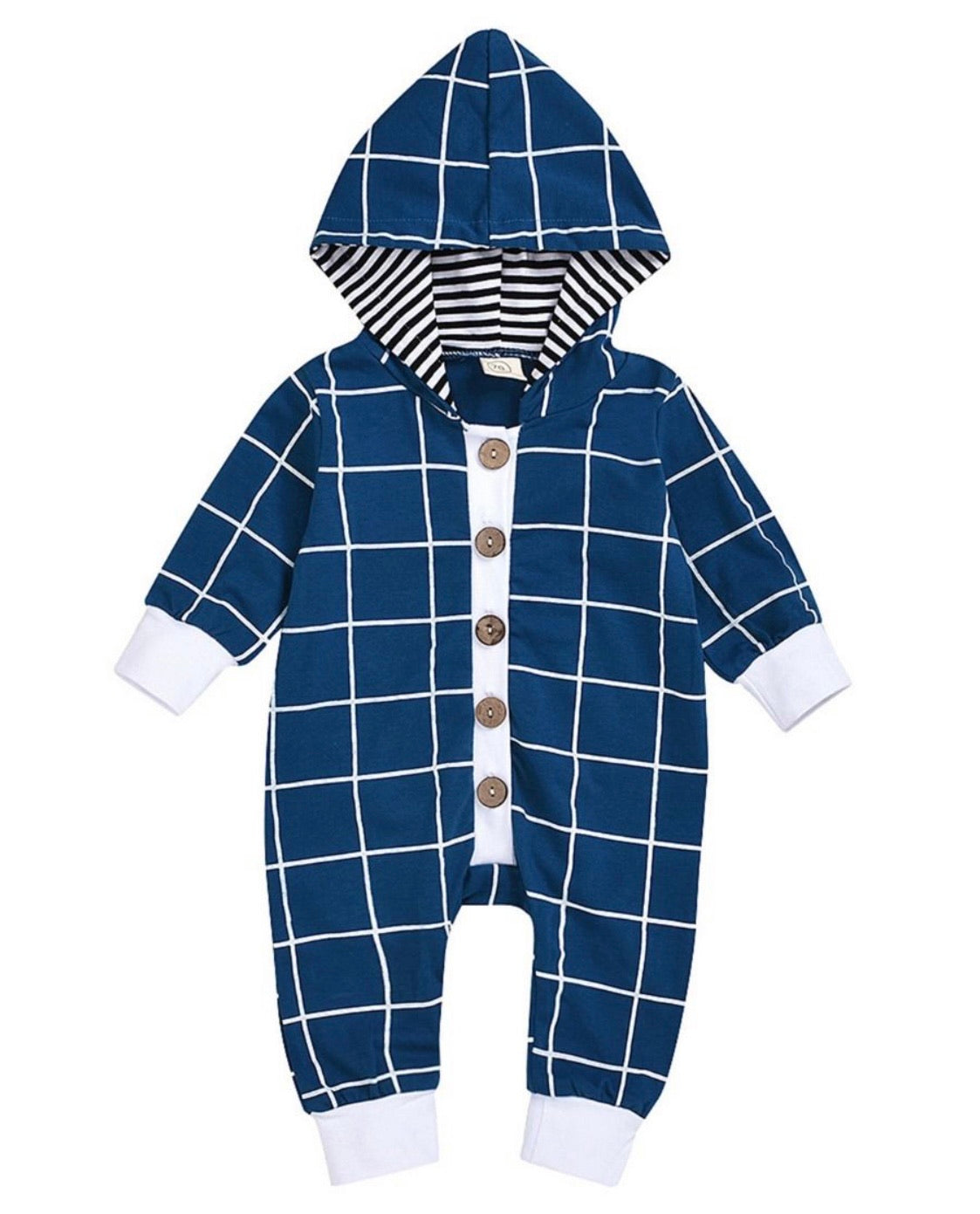 CHECKED BUTTON JUMPSUIT