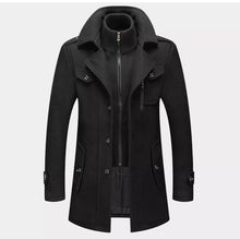 Load image into Gallery viewer, DOUBLE COLLAR WOOLEN LONG COAT
