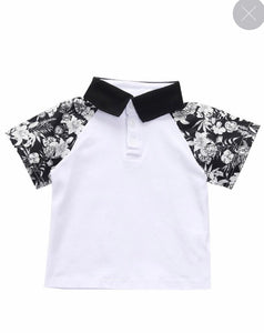 BOY WHITE & BLACK POLO TSHIRT