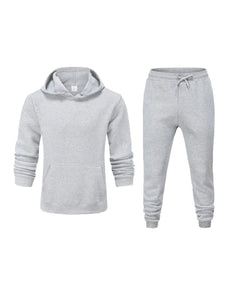 MEN SOLID HOODIE SET