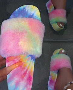 FUR BANDAGE SANDALS