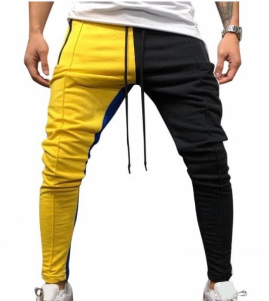 COLOR BLOCK POCKETS DRAWSTRING SLIM FIT TRACK PANTS