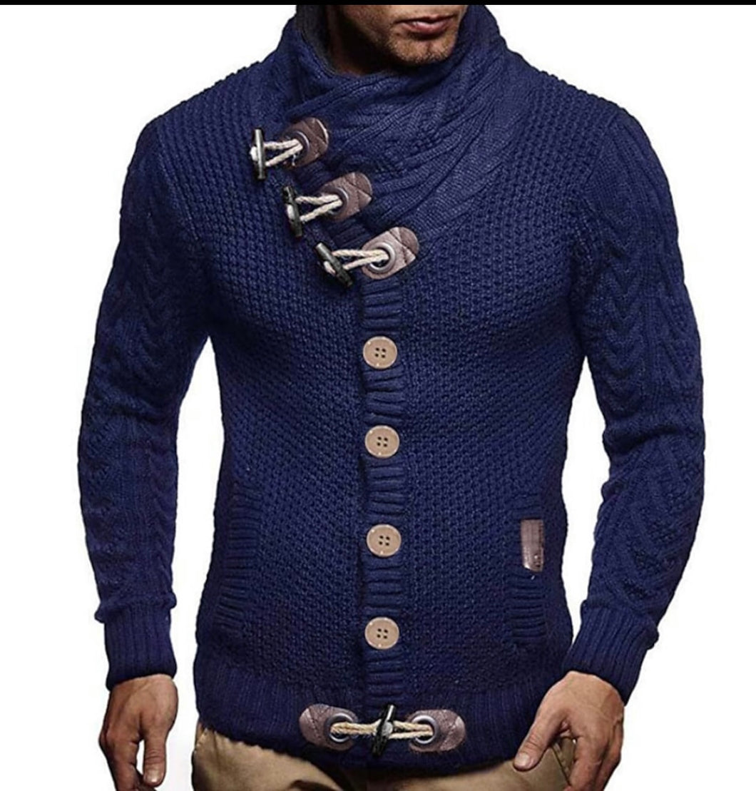 MEN CARDIGAN TURTLENECK SWEATER