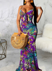 BANDEAU SLEEVELESS TIE DYE PRINT DRESS