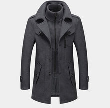 Load image into Gallery viewer, DOUBLE COLLAR WOOLEN LONG COAT
