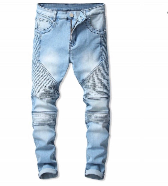 DRAPE PANEL DESIGN ZIP FLY JEANS