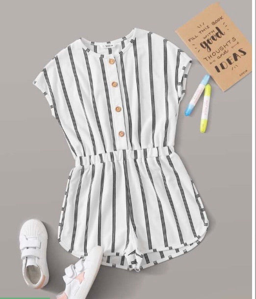 GIRL STRIPED ROMPER