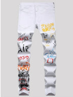 GRAFFITI PRINT SKINNY JEANS