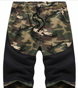 CAMO SPLICED PRINTED CASUAL SHORTS