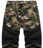 CAMO SPLICED PRINTED CASUAL SHORTS