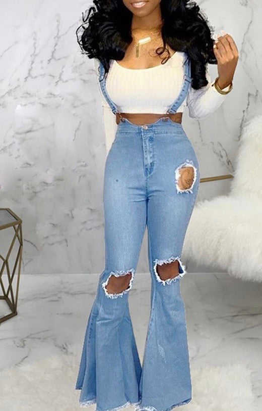 SUSPENDER BELL BOTTOM JEANS