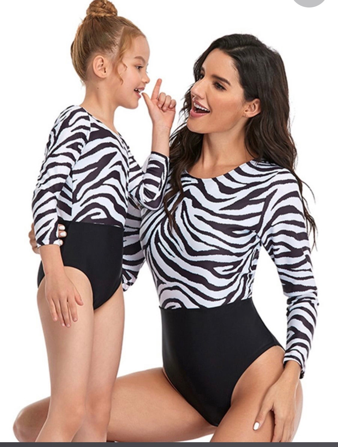 MOMMY & ME ZEBRA PATTERN ONE PIECE SWIMSUIT