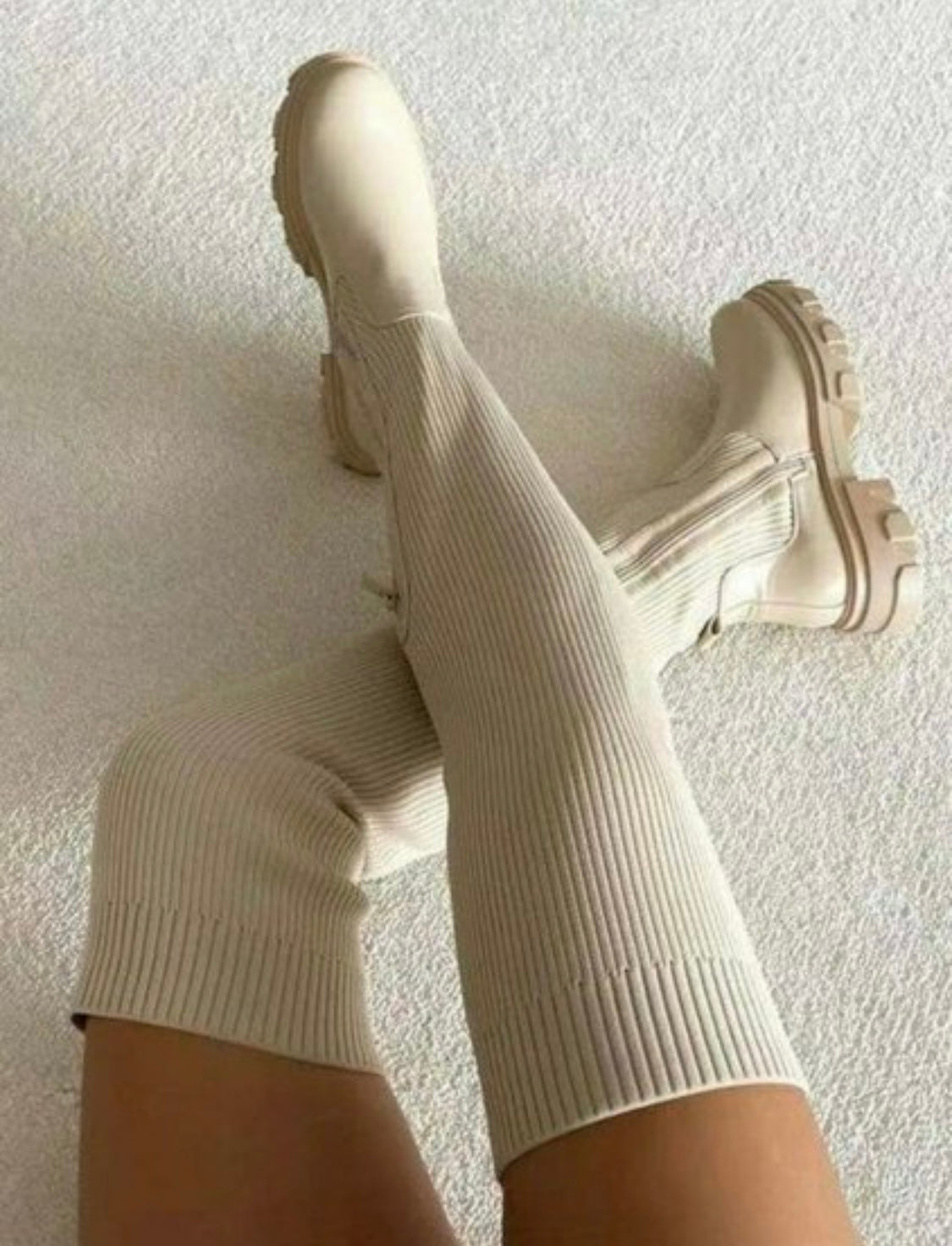 ZIPPER DESIGN THIGH HIGH BOOTS