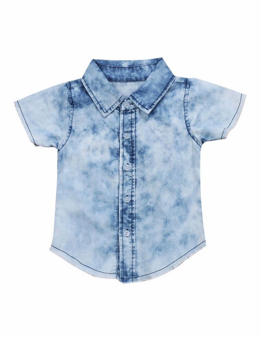 BOY TURN DOWN COLLAR DENIM SHIRT