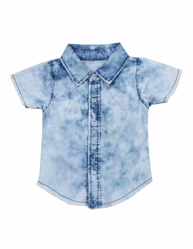 BOY TURN DOWN COLLAR DENIM SHIRT