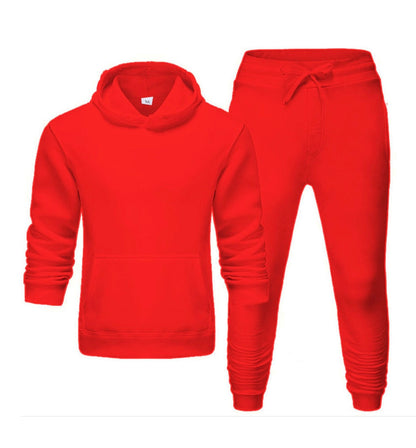 MEN SOLID HOODIE SET