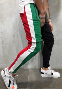 COLOR BLOCK POCKETS DRAWSTRING SLIM FIT TRACK PANTS