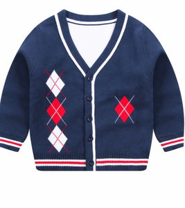 BOY DIAMOND KNIT CARDIGAN