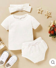 Load image into Gallery viewer, 3 Piece Solid T-shirt&amp; Bloomers Headband included
