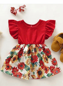 Sweet Ruffle Floral Daisy Dress