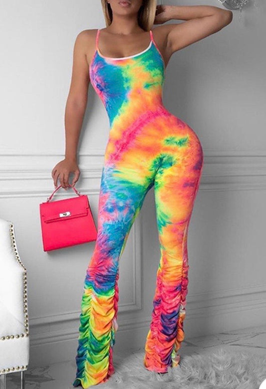 TIE DYE LEG CAMI JUMPSUIT