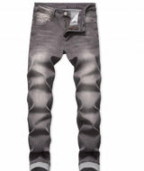 ZIP FLY LONG FADED WASH DENIM PANTS