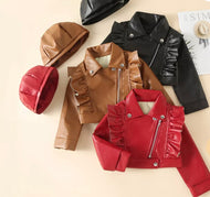 TODDLER LEATHER JACKET W/HAT