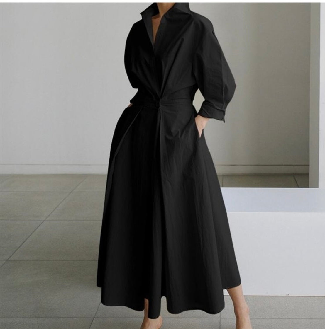 LONG CASUAL SHIRT DRESS