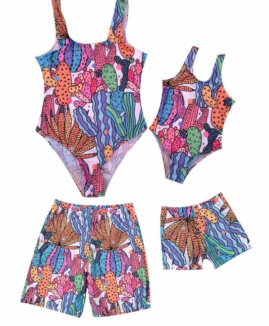 MOMMY & ME CATCUS ONE PIECE BATHING SUIT