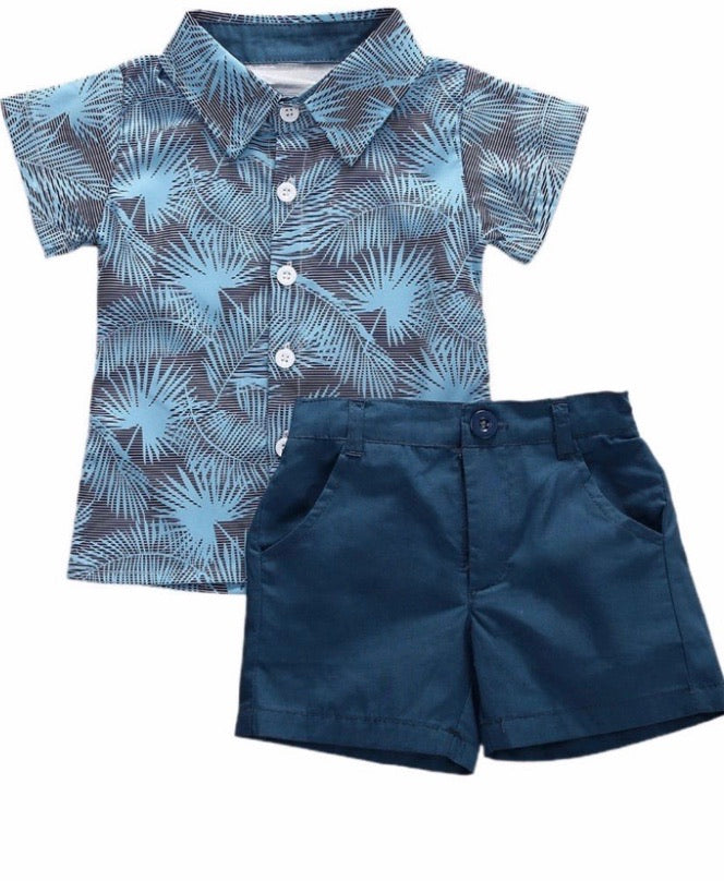 2 PIECE BOY HAWAII SHIRT & SHORTS SET