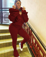 Load image into Gallery viewer, BACKLESS HOODED TOP AND PANTS SET
