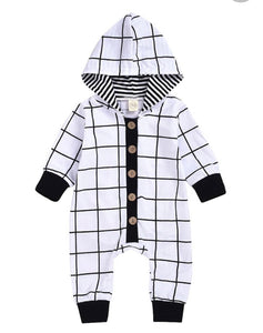 CHECKED BUTTON JUMPSUIT