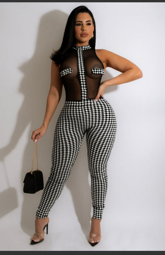 SEE THROUGH PATCHWORK JUMPSUIT